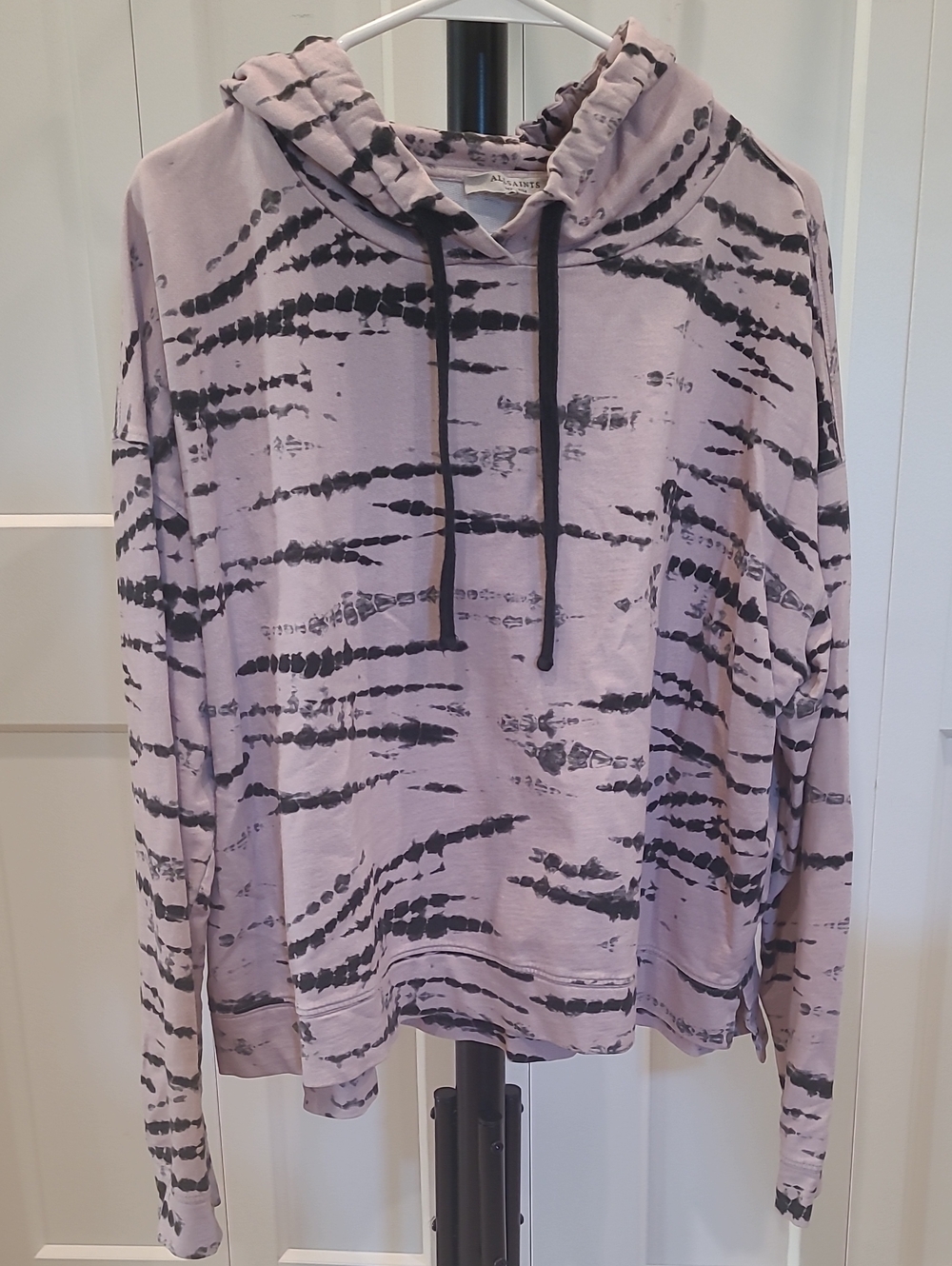 All Saints Women's Lavender Tie-Dye Hoodie Sweater